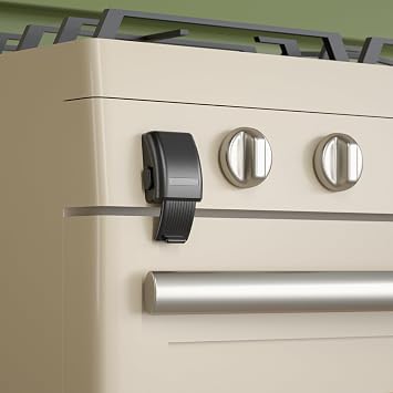 SAFELON 1 PC Baby Oven Lock, Childproof Oven Door Lock, Oven Safety Lock for Kids, Heat-Resistant, No Drilling Black