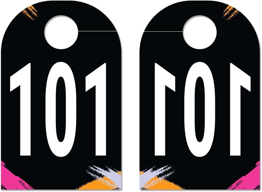 Natureland Plastic Number Tags, Normal and Reverse Mirror Image Coat Room Checks for Facebook Live, Reusable Lularoe Supplies, Hanger Cards for Clothes Jewelry, 100 Consecutive Numbers (101-200, 100)