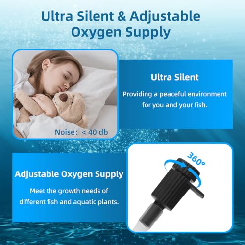 Image of DaToo Aquarium Filter 100-300Gallon Fish Tank Filter 660GPH Powerful Pump For Aquariums Adjustable Air Flow Submersible Internal Aquarium Filters For Pond Wavemaker Air Supply Freshwater And Saltwater