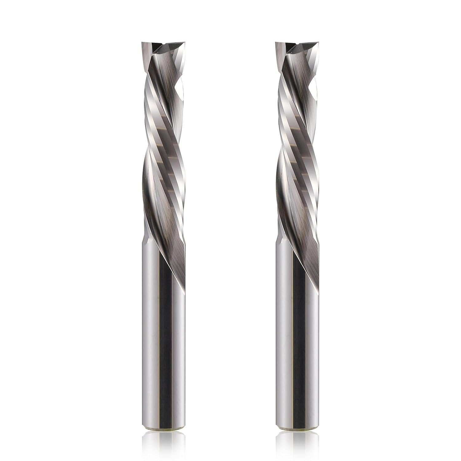 Trvoxviq Lot De 2 Fraises à Défoncer Spirale CNC 6mm Revêtement DLC - Outils Bois Tungstène Durable 6x25mm