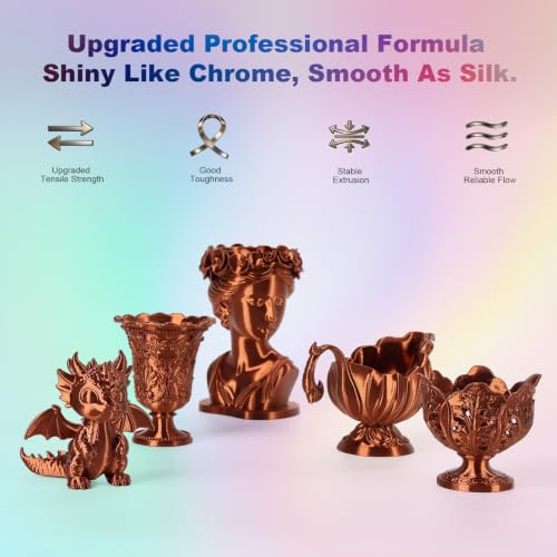 Image of iSANMATE Copper Filament, Silk Brown Pla 3D Printer Filament 1.75mm, 1kg | iSANMATE Silk Copper PLA Filament 1.75mm, Compatible with Bambu Lab 3D Printers & AMS, Upgraded Toughness & Clog-Free, 1kg