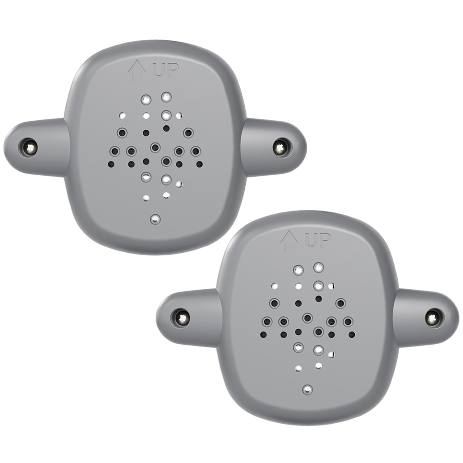 Baby Gate Banister Adapter, 2Pcs Plastic Baby Gate Parts No-Drilling Mounting Fittings, for Retractable Mesh & Iron Gates, Grey