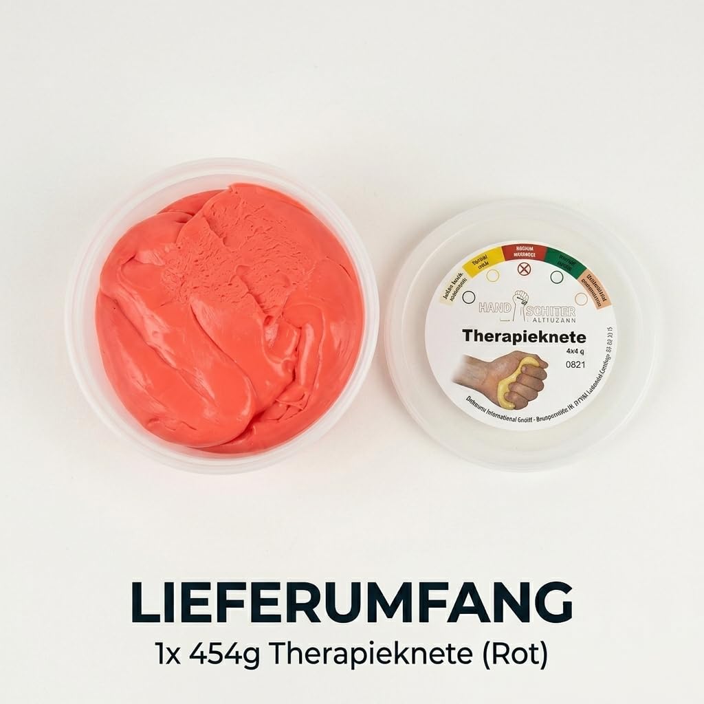 Plastilina terapúetica media para fisioterapia y entrenamiento, 453 g, color rojo