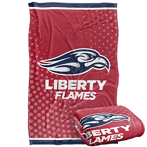 Liberty University Flames Blanket, 36"x58", Logo Dots, Silky Touch Super Soft Throw