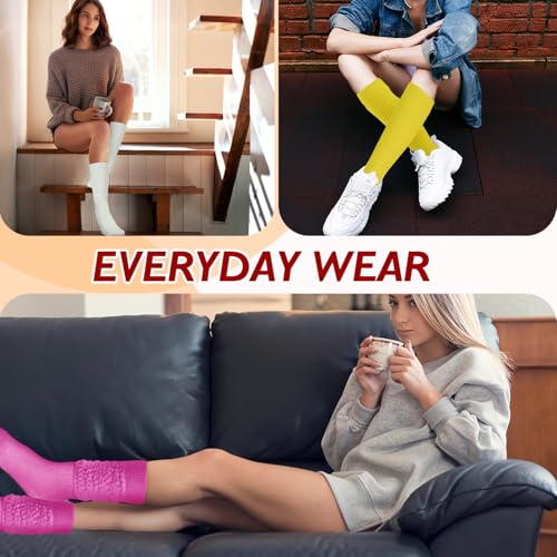 Image of Buauty Slouch Socks for Women, Soft Extra Long Chunky Scrunch Knee High Sock Winter Knit Slouchy Socks Leg Warmmers