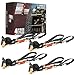 SHOCKSTRAP Ratchet Strap, 15' x 1.5" Shock Absorbing Heavy Duty Tie downs for Cargo, 1,000 LB WLL / 3,000 LB Break Strength, 4-Pack -  Bihlerflex, LLC, 15RSBK4PKP