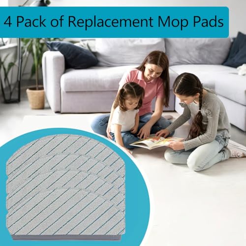 Image of 4 Pcs Replacement Mop Pads Compatible with Ecovacs DEEBOT N20, N30 and N30 Plus, Yeedi C12 Plus and C12 Pro Plus, Washable, Reusable Microfibre Cleaning Cloth