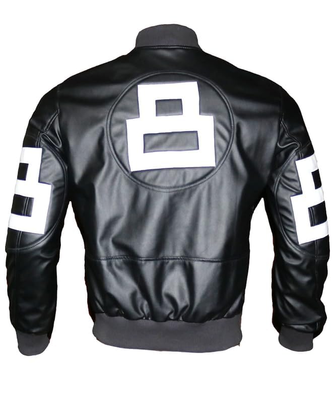 8 Ball Pool Bomber Jacket- Faux Leather Seinfeld David Puddy Eight ball Lettermen Jacket - 90's Leather Bomber Jacket2
