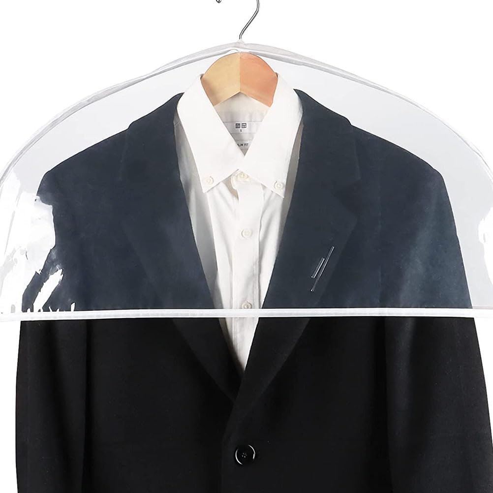 12 pcs Translucent Shoulder Covers Clothes Storage Dust Protectors Garment Bags Hanging Suit Coat Jacket Dress Wardrobe Closet Organization
