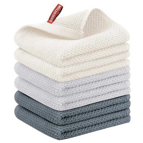 Nialnant 6 Pcs Kitchen Hand Towels, 100% Cotton, 13 x 28 in