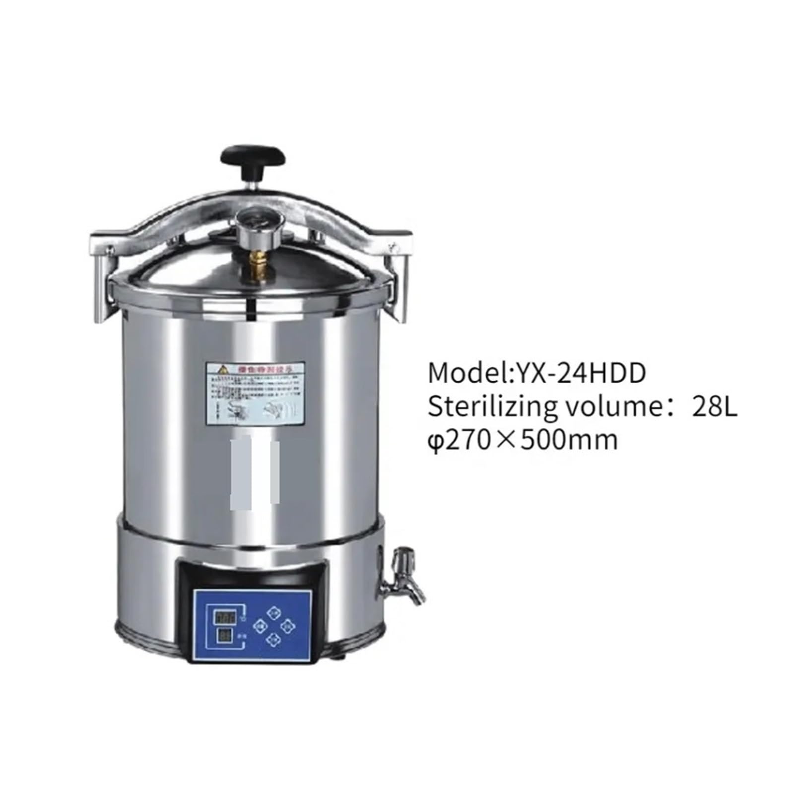 Autoclave Da Laboratorio Sterilizzatore A Vapore Ad Alta Temperatura A A Pressione Portatile Display A LED Automazione Efficiente E Veloce(YX-24HDD 24L)