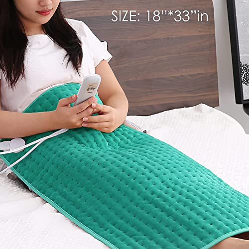 Heating Pads for Back Pain,18"x33" Large Electric Heating Pads with Auto Shut Off,6 Temperature Settings, Fast Heating for Neck Back Shoulder
