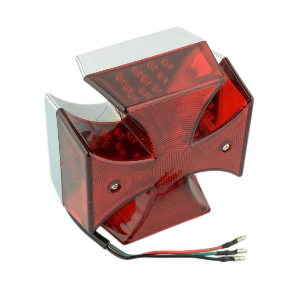 Faro Posteriore Stop Running Grande Fanale Posteriore Rosso Da 4,75 Pollici, A LED, Targa Per Bobber Chopper Indicatori Di Direzione Moto, Lampada Segnalazione