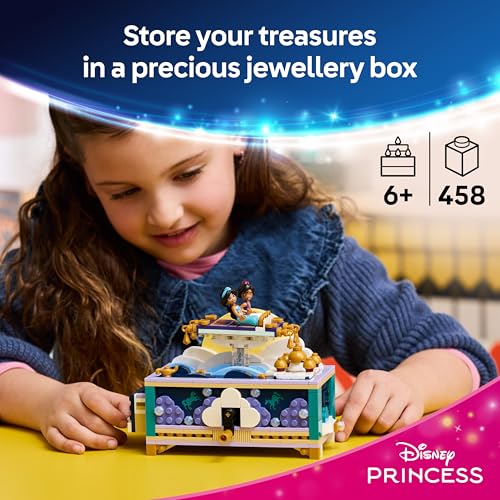 LEGO | Disney Princess Jasmine's Jewellery Box Set - Aladdin Toy w/ 2 Mini Dolls, 2 Rings & Genie's Lamp - Kids' Room Decor - Gift for 6+ Year Old Girls & Fans - 43295 - Image 3