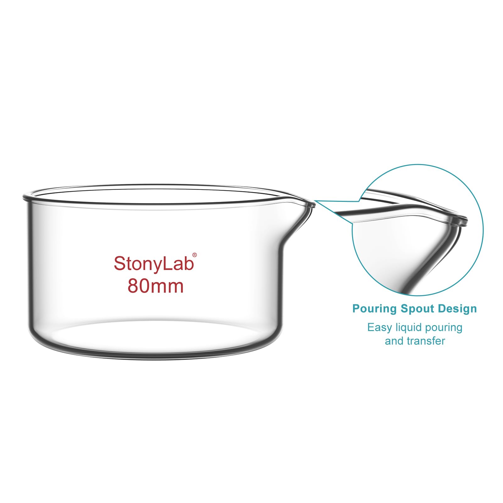 Borosilicate Crystallizing Dish - 100ml, Spout & Rim -4 Borosilicate Crystallizing Dish - 100ml, Spout & Rim -4