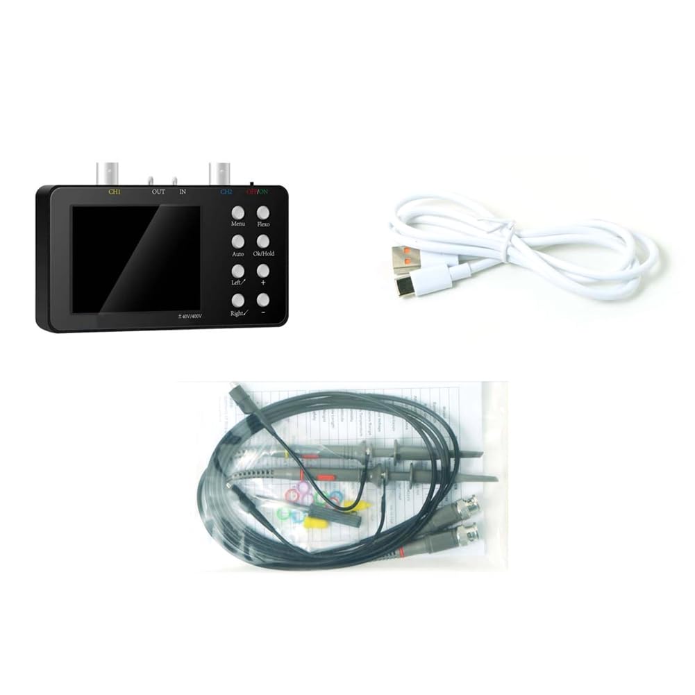 junwei SCO2 Dual Channel Digital Oscilloscope 50M Sampling Rate 10Mhz Analog Bandwidth One Key AUTO Anti Burning Easy to Use Set 3