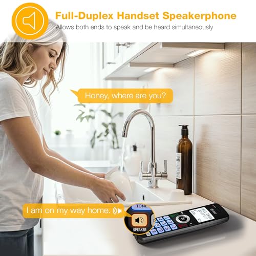Image of AT&T Landline Home Phone with Call Blocker, Caller ID /Call Waiting, Full-Duplex Handset Speakerphone, Backlit Keypad & Display, Rechargeable Battery, ECO Mode, DECT 6.0: GL2101-11