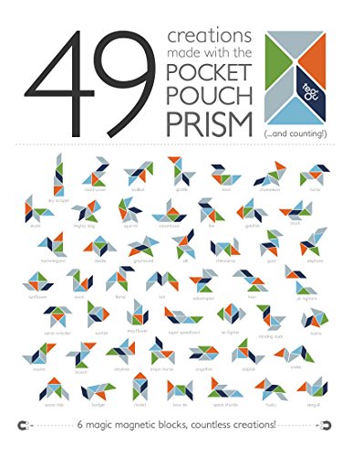 Image of 6 Piece Tegu Pocket Pouch Prism Magnetic Wooden Block Set, Tints