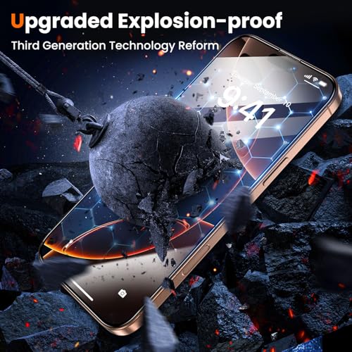 Image of UniqueMe for iPhone 16 Pro Max Blue Light Blocking Screen Protector, 2 Pack | 6.9 inch, Anti-blue Light, Eye Protection, Bubble-Free, Tempered Glass, 9H+ Hardness, 3D Full-coverage, Easy Installation