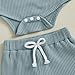 POZMTIORE Newborn Infant Baby Boy Summer Outfit Little Bro Letter Print Stripes Romper Shorts Set 2Pcs Clothes Set 3 6 12 18M (Blue, 12-18 Months)