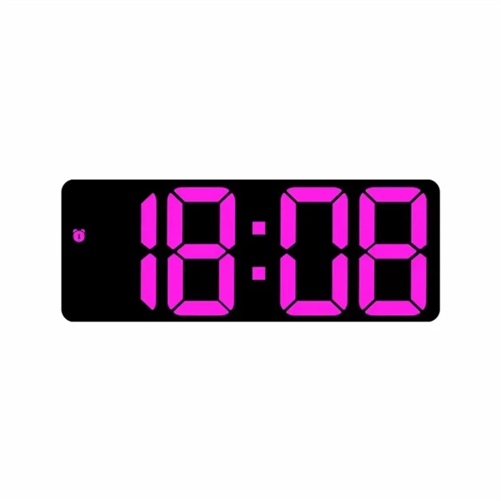 LUYSGBXR Alarm Clock Acrylic/Mirror Digital Alarm Clock Voice Control Snooze Night Mode Table 12/24H Anti-disturb Funtion Electronic(Black Acrylic Pink)