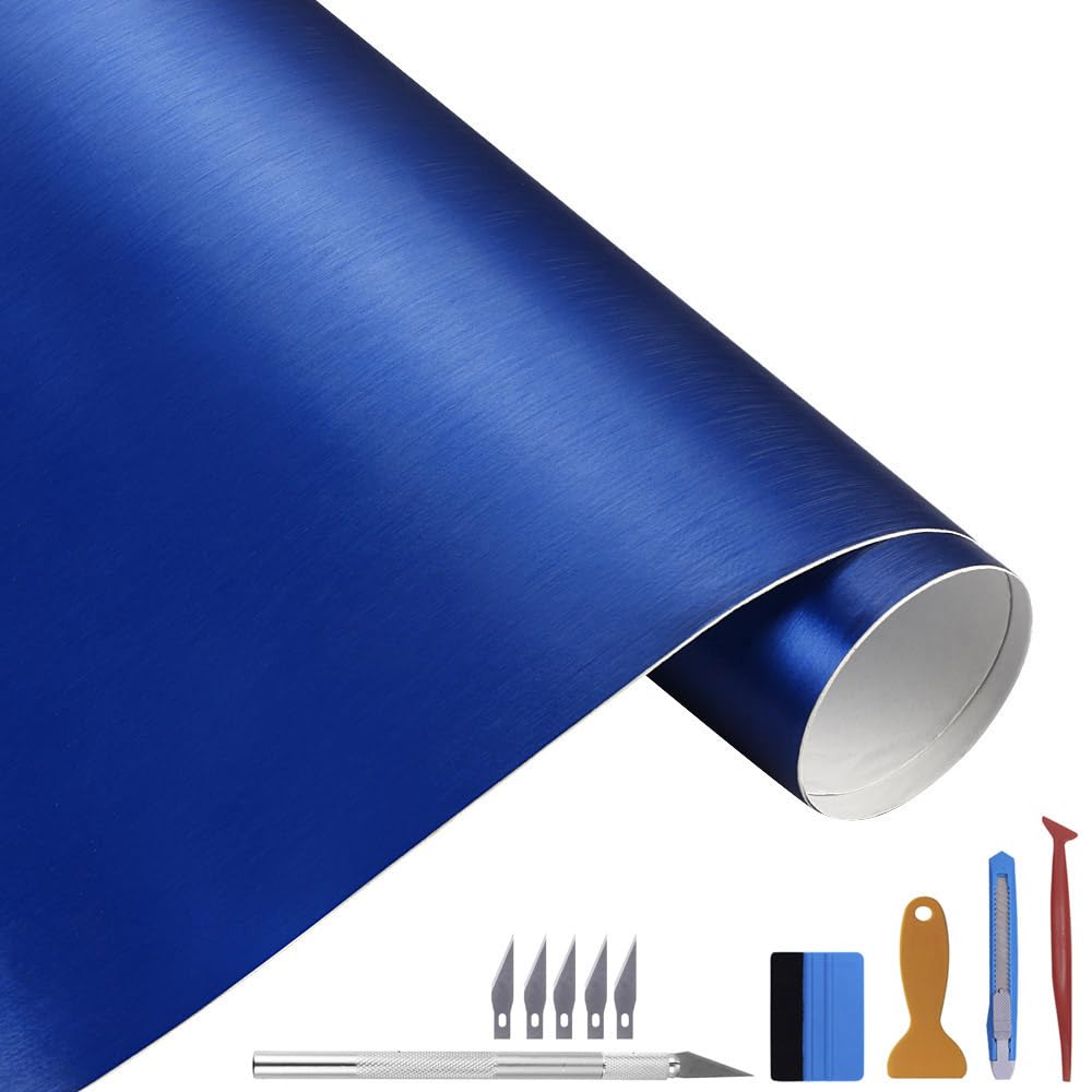 NewL 30 cm x 150 cm negro cepillado de acero inoxidable metálico película de envoltura de vinilo mate cromado cepillado para coche, hoja de pegatina para muebles de ordenador portátil de motor (negro) — view 30
