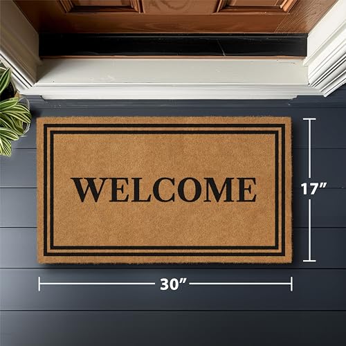 Barnyard Designs Natural Coco Coir Non-Slip Doormat (17x30, Welcome)