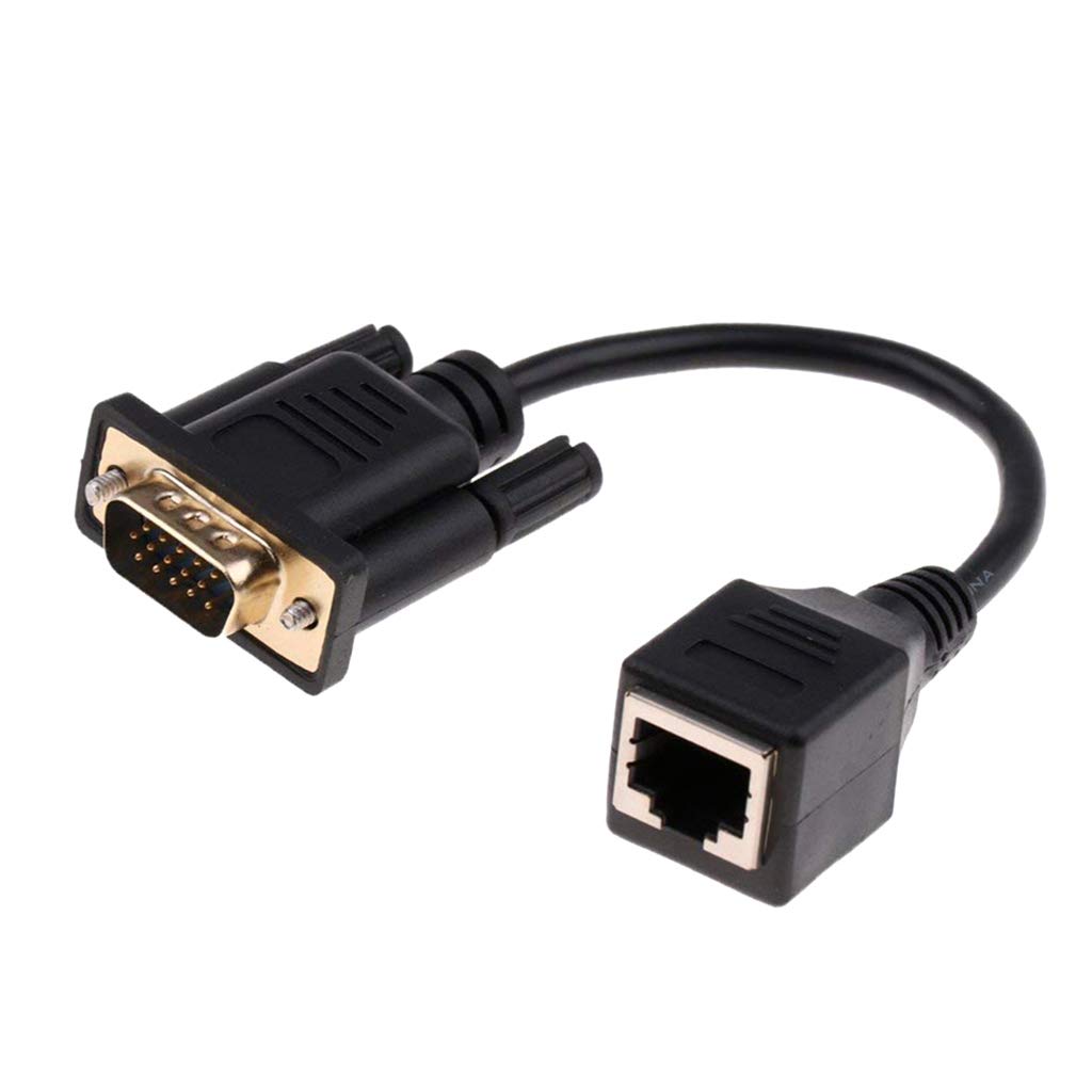 10 x VGA 15 pin maschio a RJ45, convertitore di rete, adattatore Ethernet