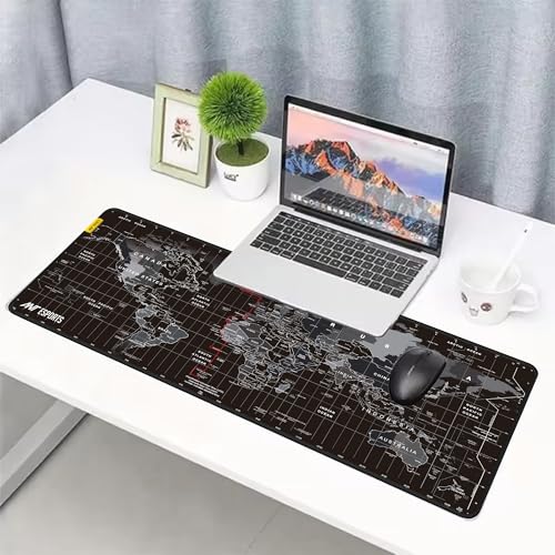 Image of Ant Esports Dual Sided Atlas and Excel Shortcuts Mousepad Gaming Extended Mousemat for Mouse Keyboard Stitched Edges Waterproof Non-Slip Base Mousepads for Office Home Shop Gaming Extra Large Black