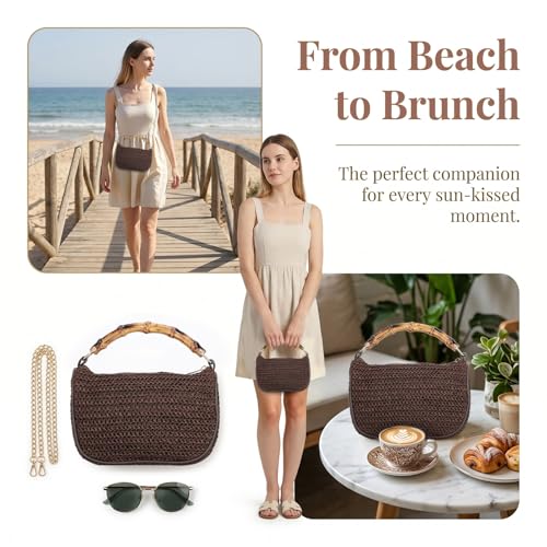 Bolso Clutch de Paja Pequeño para Mujer Verano miniatura 6