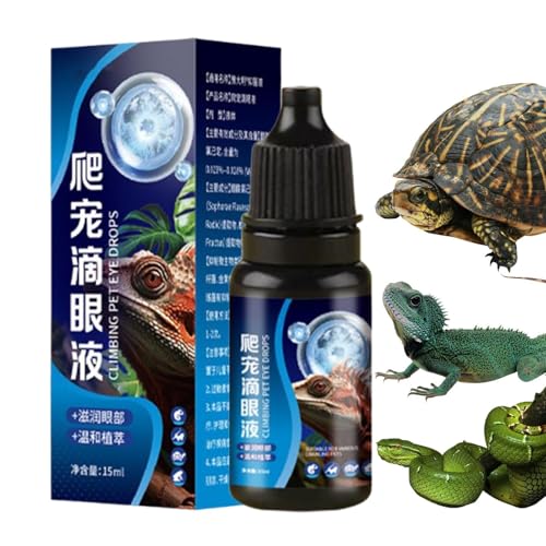FVPKYUR Gotas Oftálmicas para Tortugas Reptiles,15ml Potenciador Salud Ocular Lagartos | Solución para Sequedad Ocular,para Tortugas Ranas Serpientes Camarones Anfibios