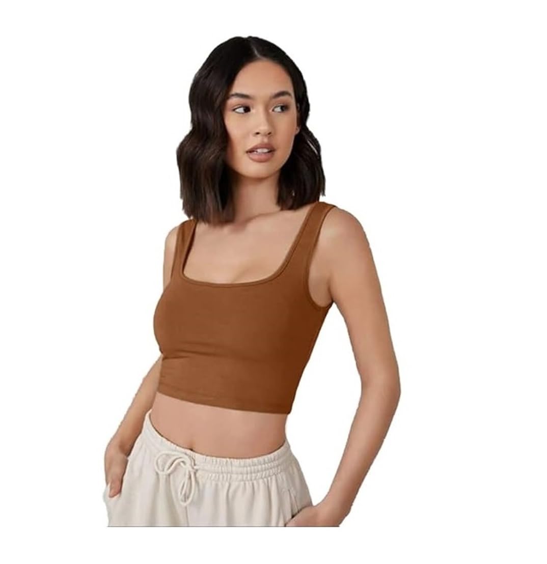 Buy XX XONEX Women's Stretchable Square Shape Neck Sleeveless Tank