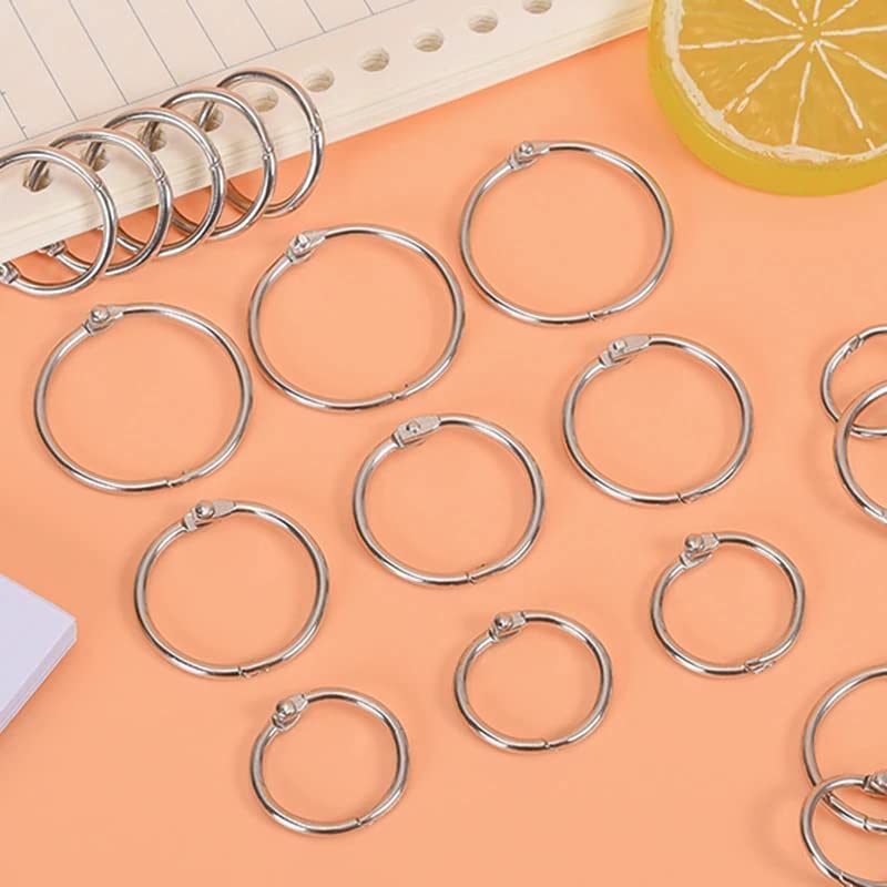 DEZIINE�Loose Leaf Binder Ring Key Chain Key Rings Card Ring Stainless Steel � (32mm - 100pcs).