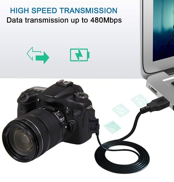Image of Mak World USB 2.0 A to Mini 5 Pin B Cable for V3 External HDDS, Camera and Card Readers 90 Degree (Right Angle) L-Shape Black