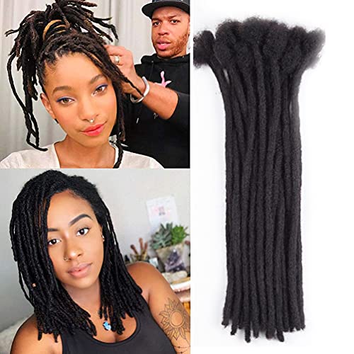 LD HAIR Dreadlock Extensions Full Hand-made Permanent Crochet Locs Extensions 100percent Realy Human Hair Can be Dyed And Bleached (20 strands, 10 Inch)