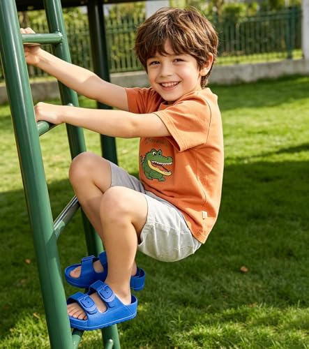 Image of Kids Slides Sandals Double Buckle Adjustable Boys Girls