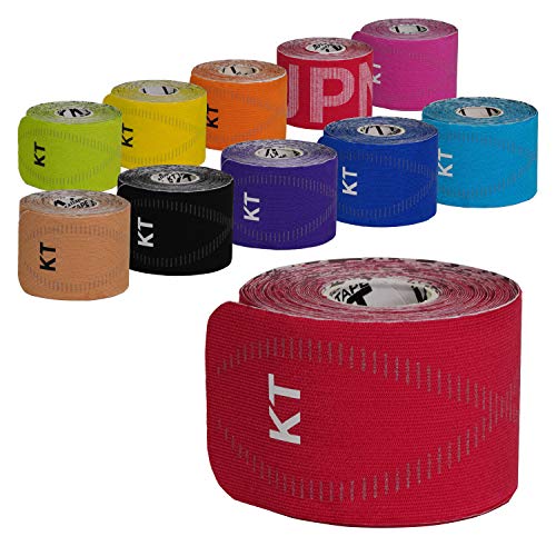 Image of KT TAPE Kinesiology Tape (Stretchable, Includes Release Paper) KTPR20 /RRPRO20 Rage Red Pre-Cut (2.0 x 9.8 inches (5 x 25 cm), Set of 20, No Scissors Required, Fits All Sizes, One Size Fits All