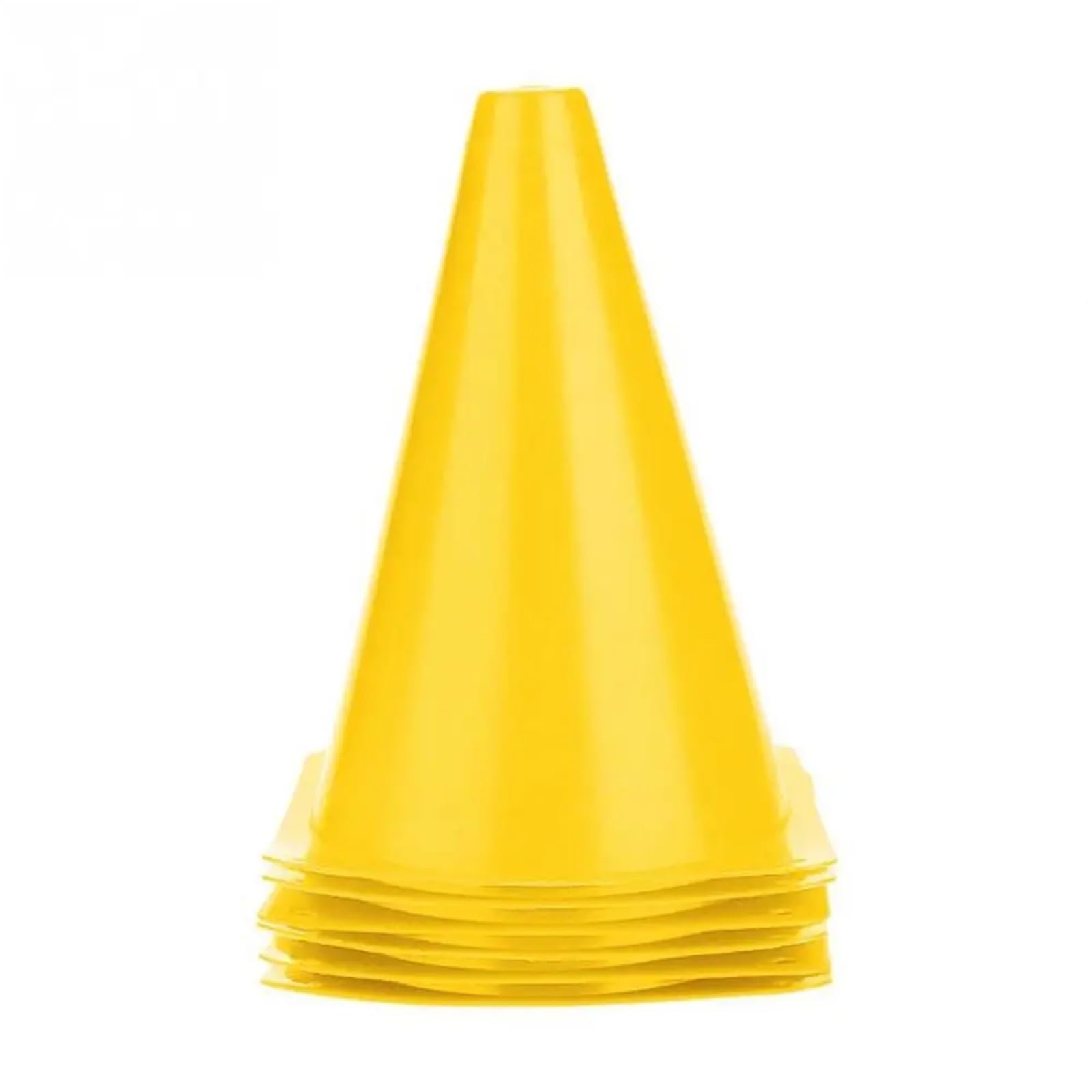Plastikowe stożki sportowe 10 szt. Trening piłki nożnej Sprzęt do ćwiczeń na łyżwach Marker jazdy Piłka nożna Gry halowe świeżym powietrzu(Yellow-18cm)