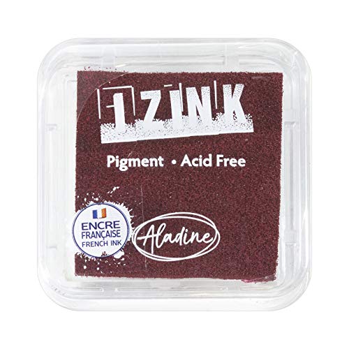 Aladine - Izink Pigment Ruddle Inker - Slow Drying Inker - Scrapbooking, Embossing and Creative Carterie - French Ink - Size M - 5 x 5 cm - Color Red Bordeaux