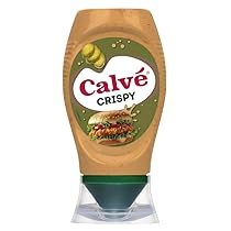 Calvé Salsa Crispy, Formato 250 ml Top Down, Salsa con Cetriolini e Cipolla Ispirata ai Fast Food, Gusto Intenso e Cremoso per Burger, Sandwich, Nuggets e Snack Salati