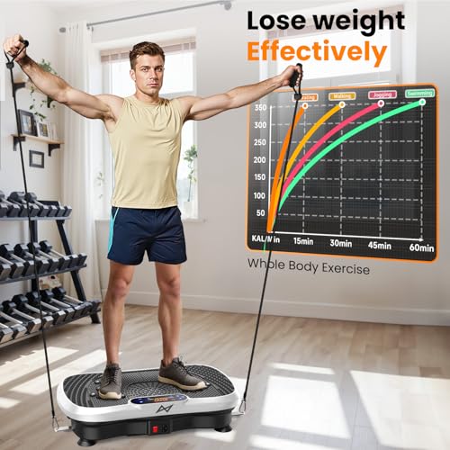 Image of AXV Vibration Plate Fitness Platform Exercise Machine Vibrating Shaking Full Body Shaker Workout Vibrate Stand Shake Board Sport for Weight Loss Fat Burner for Gym Home Office