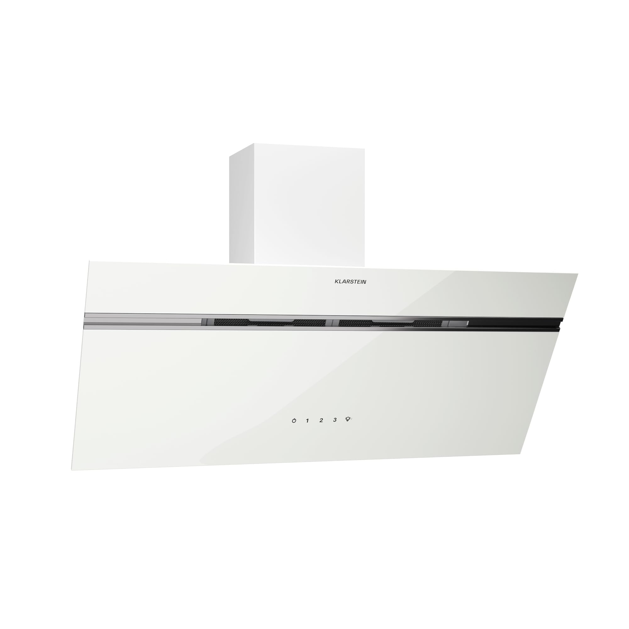 KLARSTEIN Alina Cooker Hood - 80cm Extractor Hood, 600 m³/h Air Flow, A Energy Efficiency, Touch Control, LED Lighting, Quiet 69 dB, Ducted & Recirculating, White
