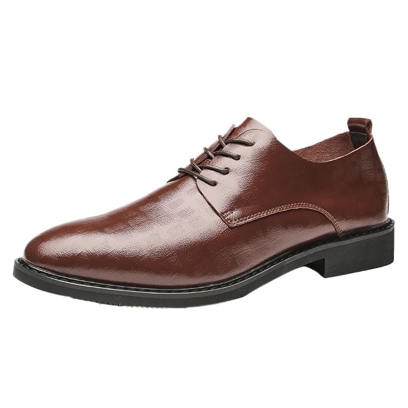 Men's Embossed Casual Business Leather Shoes Single Shoes Soft Sole Comfortable Breathable Odor-Proof Sweat-Absorbing Insoles Office Wedding Banquet