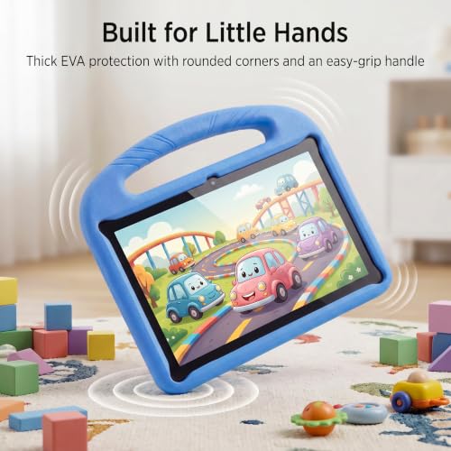 Image of Kids Tablet 10 inch,Android 15 Tablet with EVA Case(Blue)