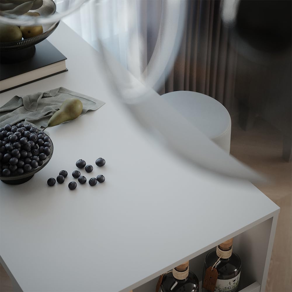 Vicco Juego de Mesa de Bar Repose, Blanco, 57 x 117 cm con 2 taburetes de Bar, utilizable como Mesa Alta para Cocina o Comedor