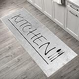 Mynes Home waschbarer Küchenteppich - Pflegeleichter Küchenläufer mit Rutschfester Latexunterlage - Tolle Teppich Designs für Küche, Waschmaschinengeeignet, schmutzabweisend - Küche Beige, 80x200 cm