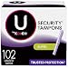U by Kotex Security Tampons, Super Absorbency, Fragrance-Free, 3 Packs of 34 Count