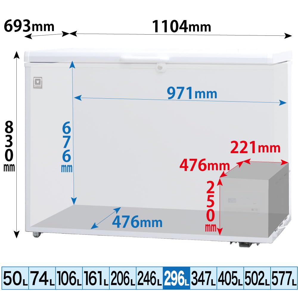 Amazon | レマコム 三温度帯 冷凍ストッカー フリーズブル 296L RCY