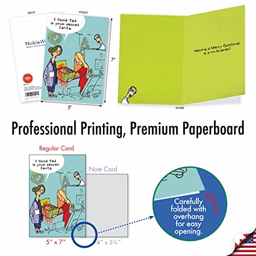 Nobleworks - Box Of 12 Funny Christmas Cards - Hilarious Holiday Humor, Xmas Stationery Set With Envelopes (1 Design, 12 Cards) - Zombie Secret Santa B1181 #TOP2