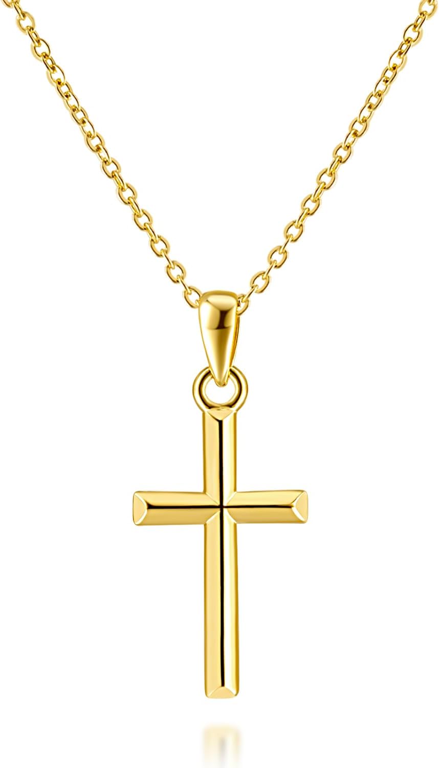 Cross Necklace for Women 14K Gold Cross Necklaces for Women Gold Crosses Chain Pendant Necklace for Womens Blend Beauty With Sentiment Dainty Crosses Chain Pendant Necklaces for Womens 20/25mm